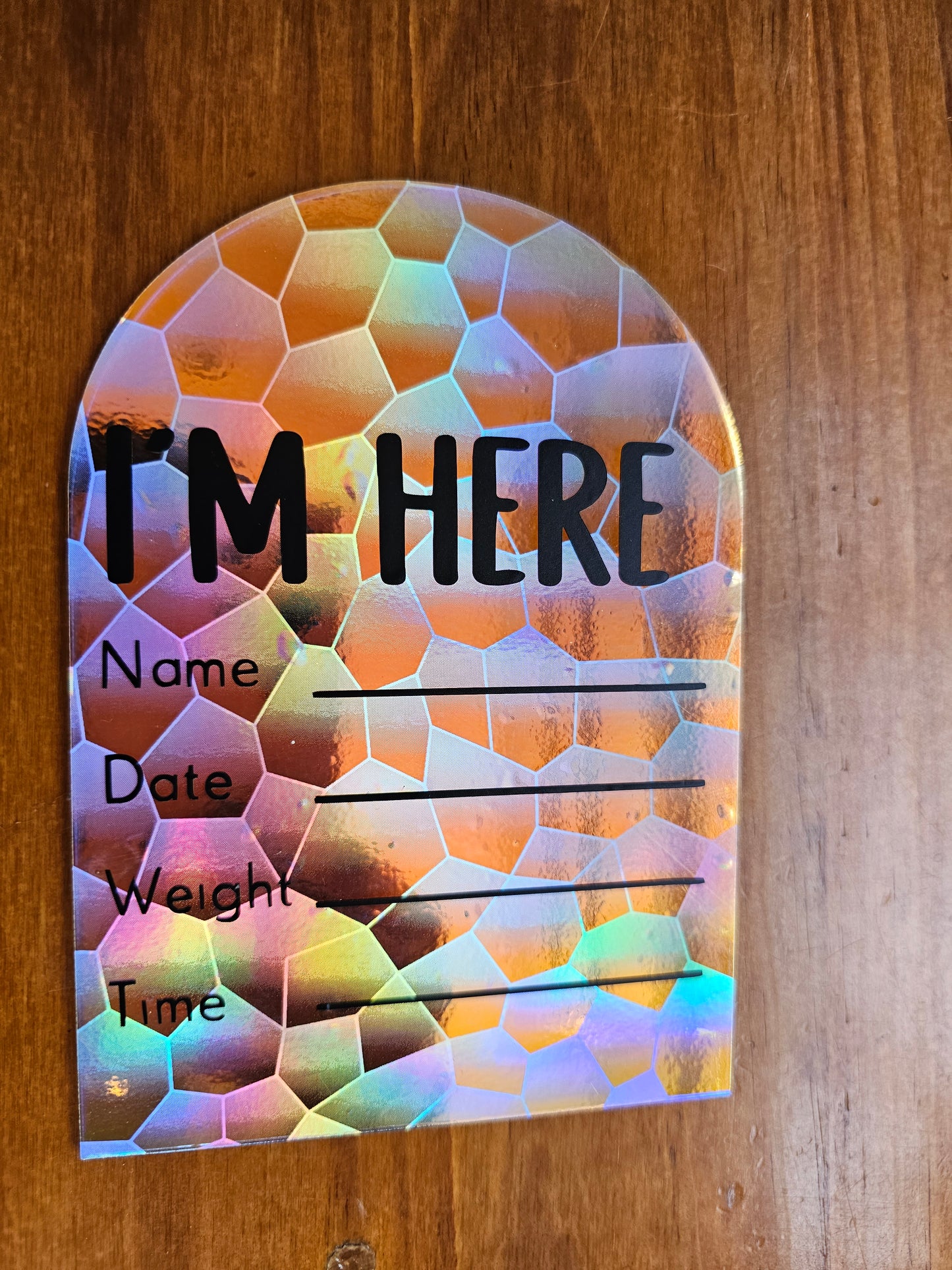 I'm here birth announcement disk