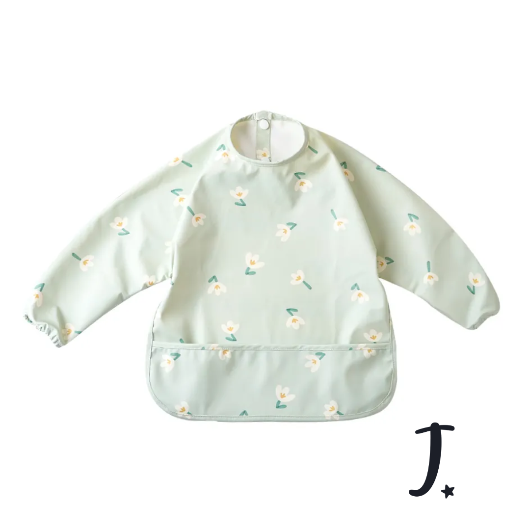 Long sleeve - waterproof feeding and messing play bibs -1-2 years- Various prints