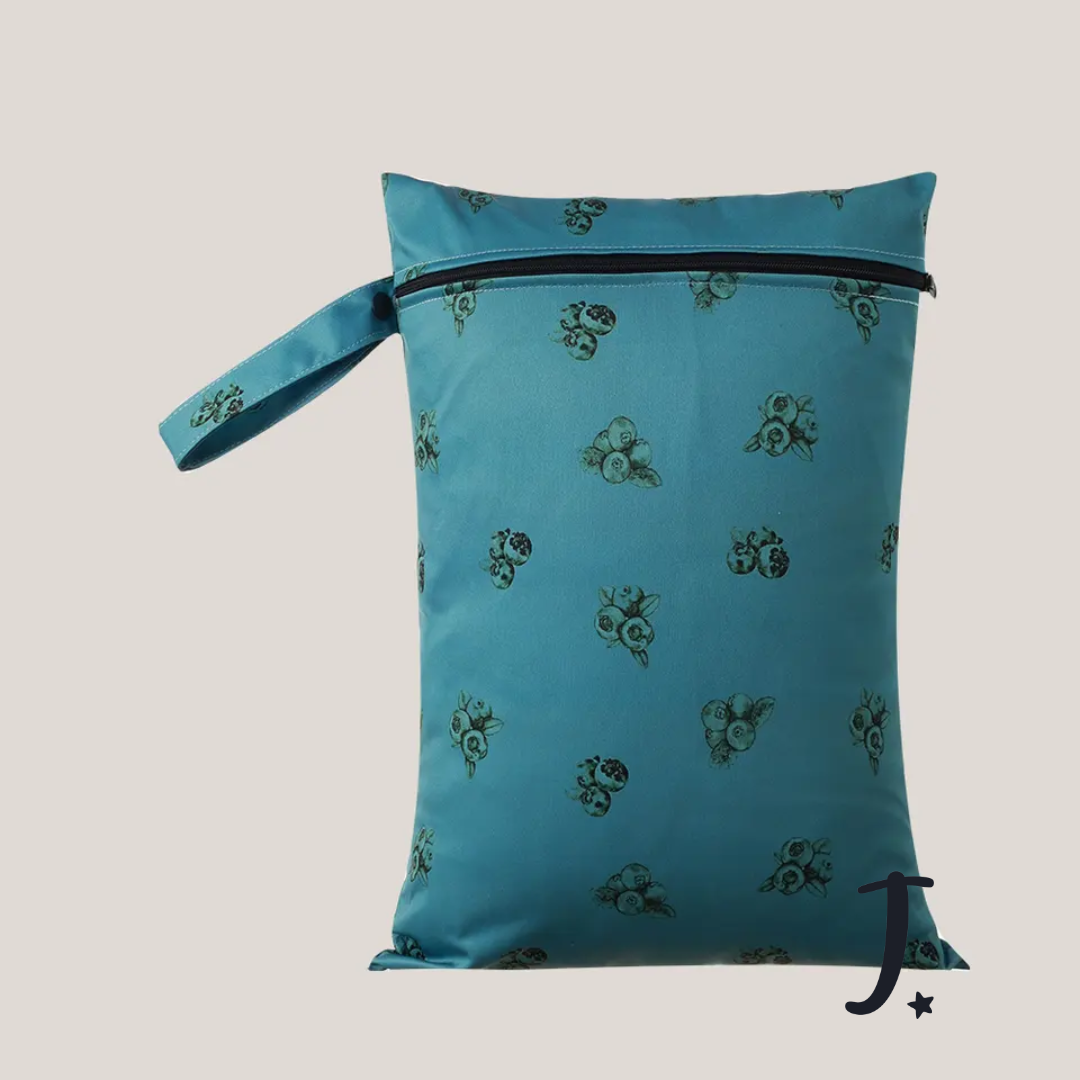Reusable Wet Bag - Small - Aqua blueberries
