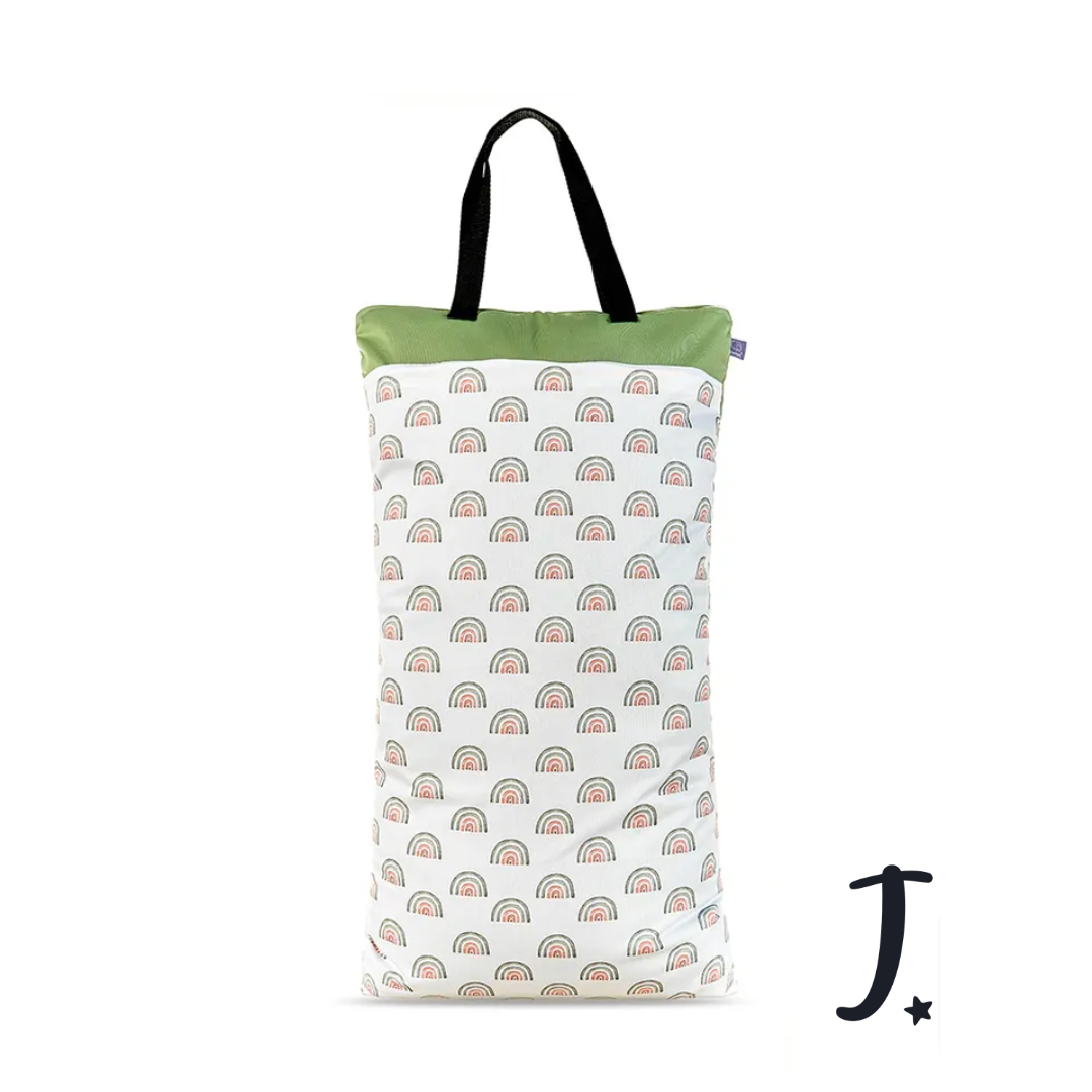 Green rainbows large wet bag