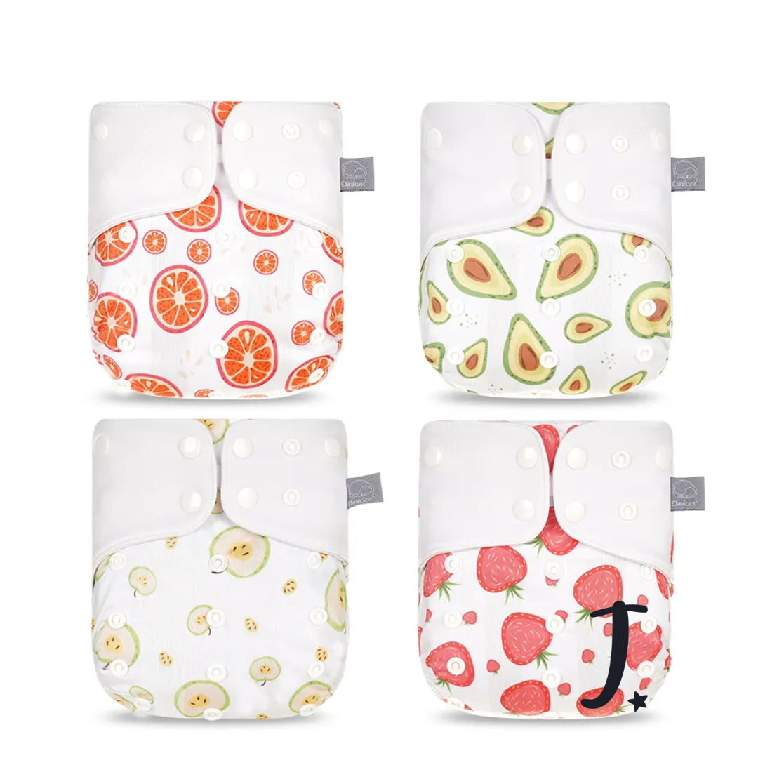 4 pack Elinfant grey lining pockets, All the fruits