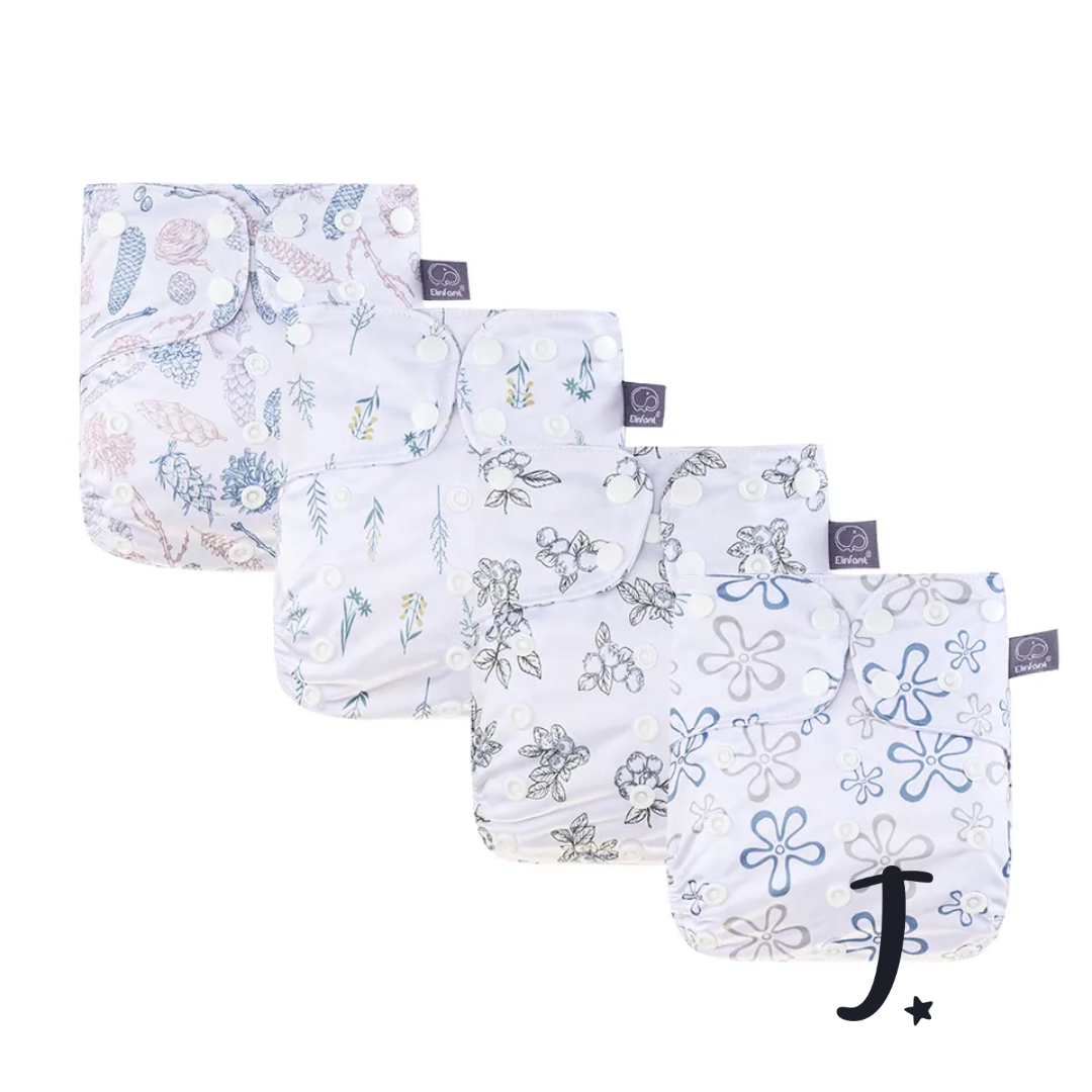 4 pack Elinfant grey lining pockets, White
