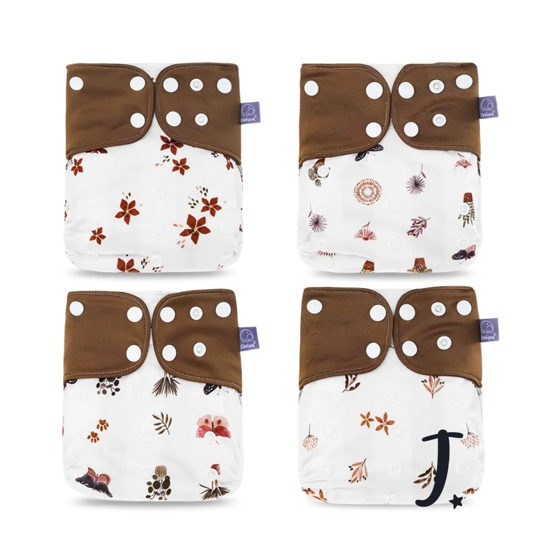 4 pack Elinfant grey lining pockets, Brown