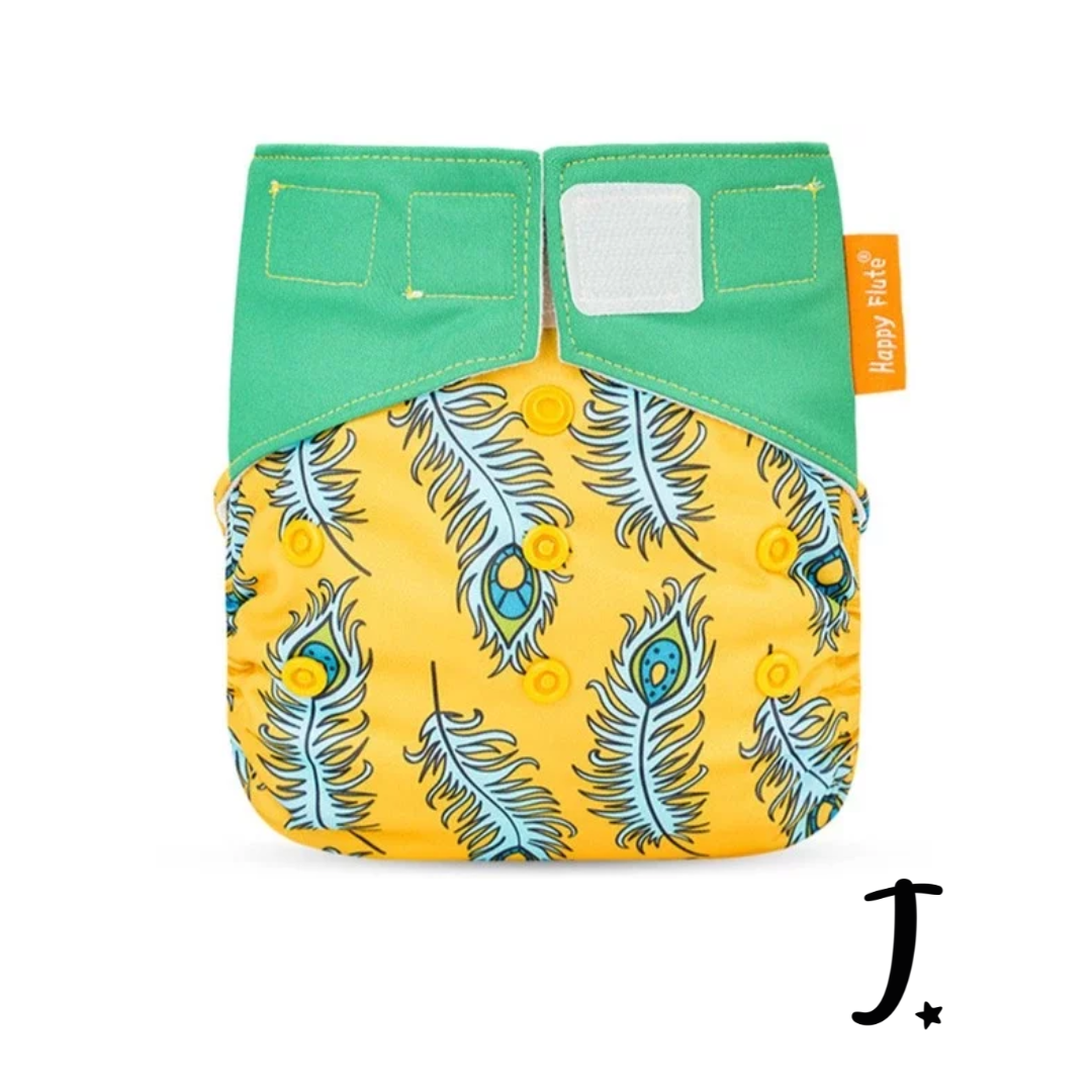 Happy Flute All-In-One Diaper, Velcro - Various prints