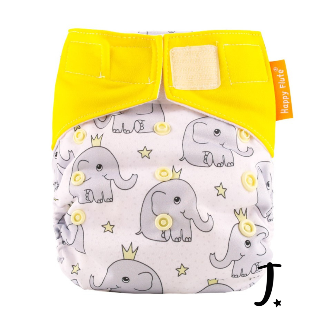 Happy Flute All-In-One Diaper, Velcro - Various prints