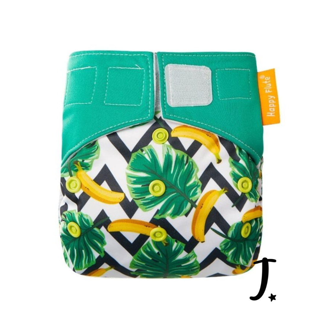 Happy Flute All-In-One Diaper, Velcro - Various prints
