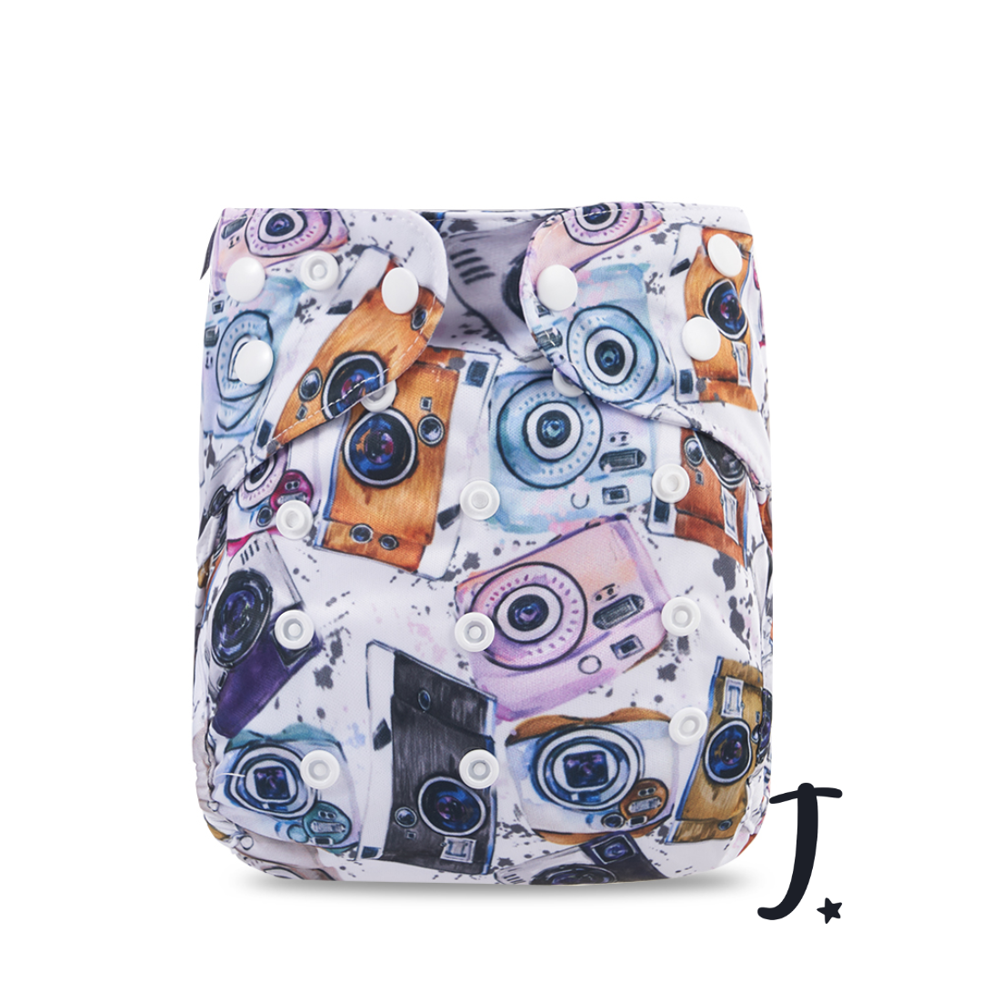 Vintage camera diaper cover