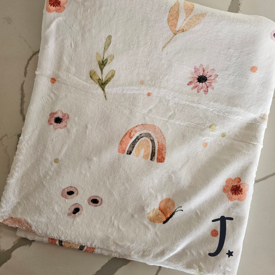 Butterfly garden fleece blanket