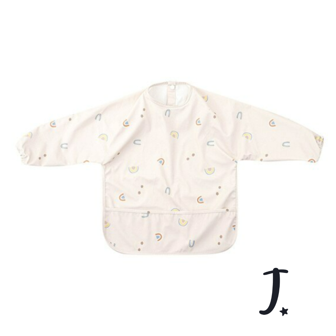 Long sleeve - waterproof feeding and messing play bibs -1-2 years- Various prints