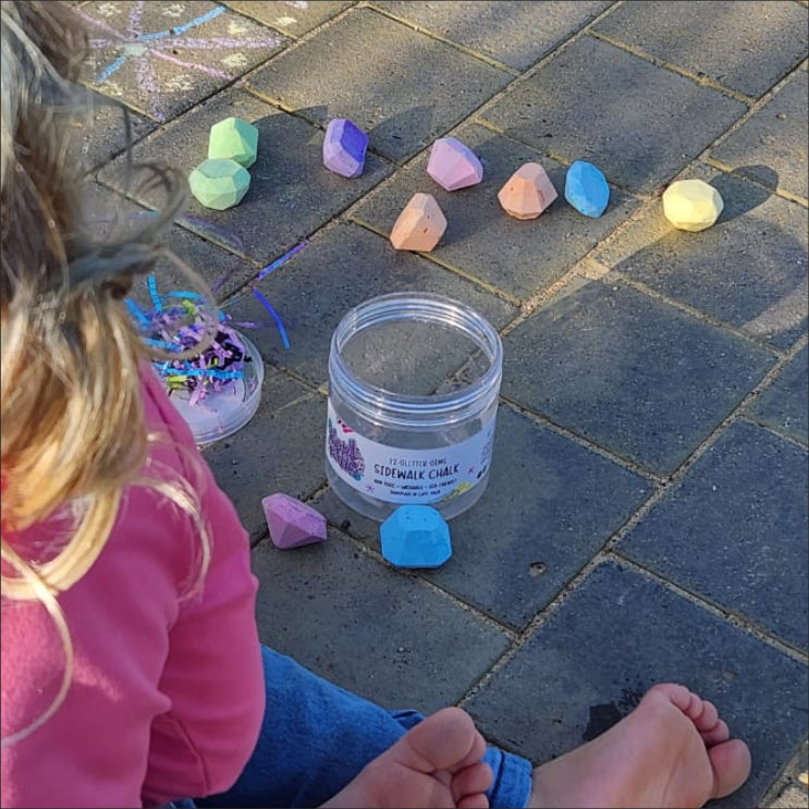 Sidewalk Scribbles - GLITTER GEMS SIDEWALK CHALK SET