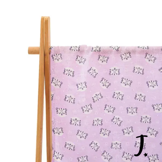 Bamboo cotton muslin blanket - Lilac tigers