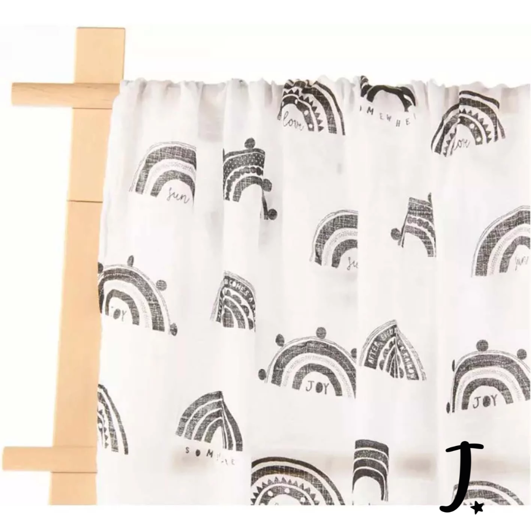 100% cotton muslin blanket - Joy and rainbows
