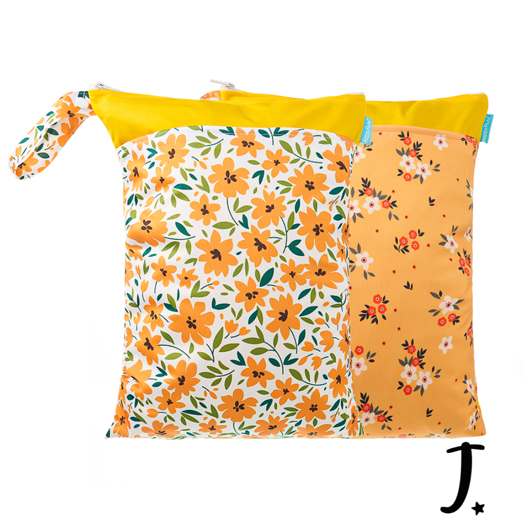 Happy Flute Wetbag, Print - Orange & Pink Blossoms