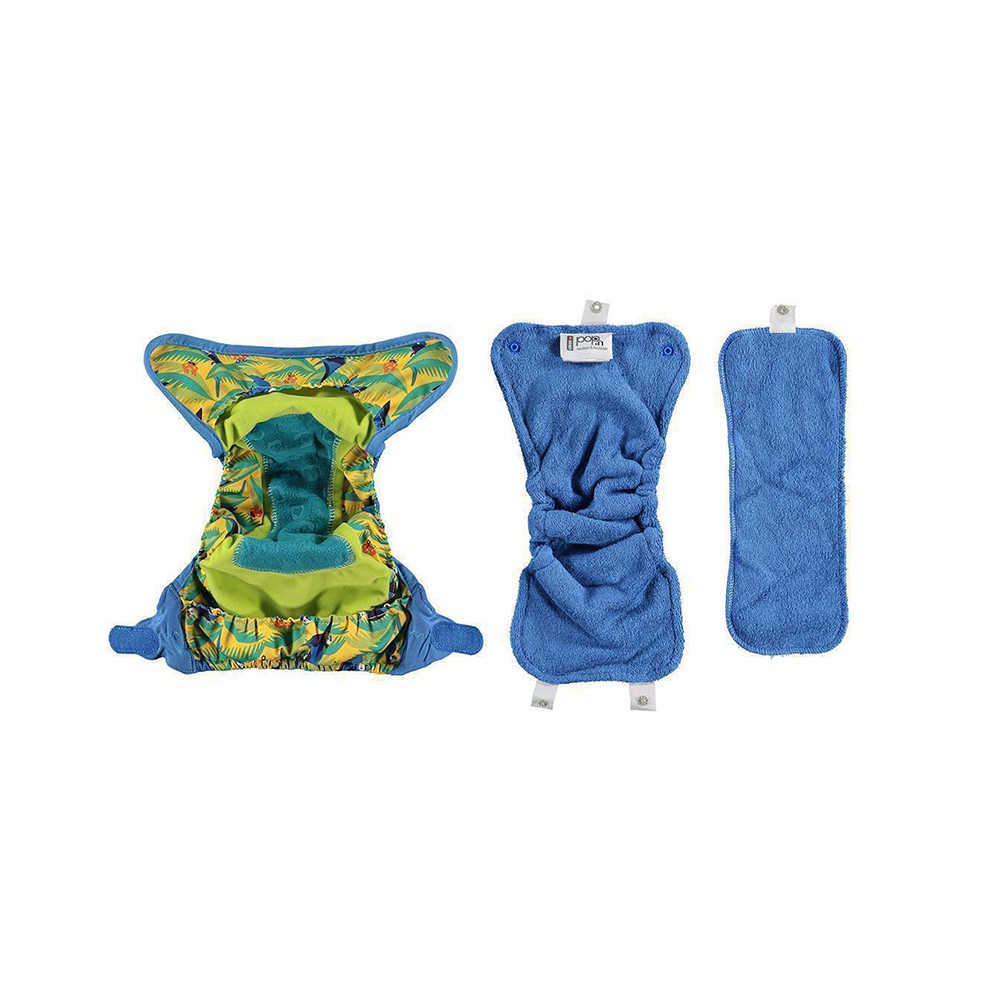 PopIn Single Printed Nappy Bamboo - Parrot