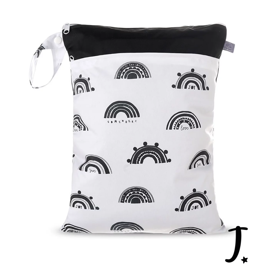 Black and white joy wetbag