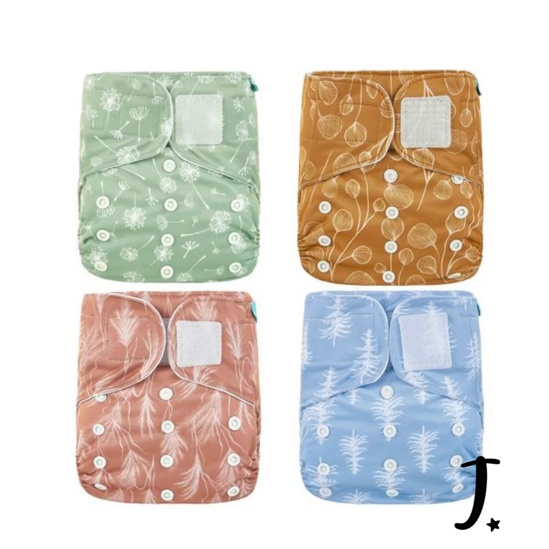 4 Pack Happy Flute velcro pockets, In the woods