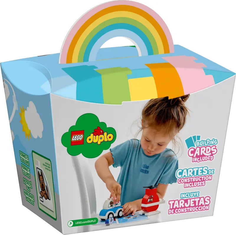 LEGO DUPLO Fire Helicopter Police Car