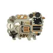 Kiani Wooly the Sheep wall-mounted busy board Grey