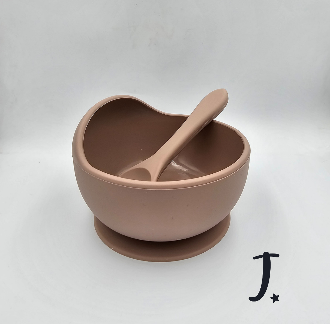 Silicone suction bowl with spoon