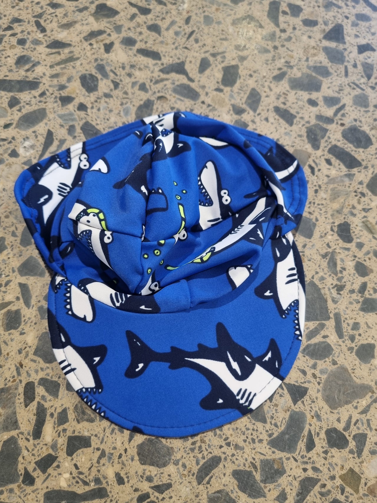 Blue shark swimcaps