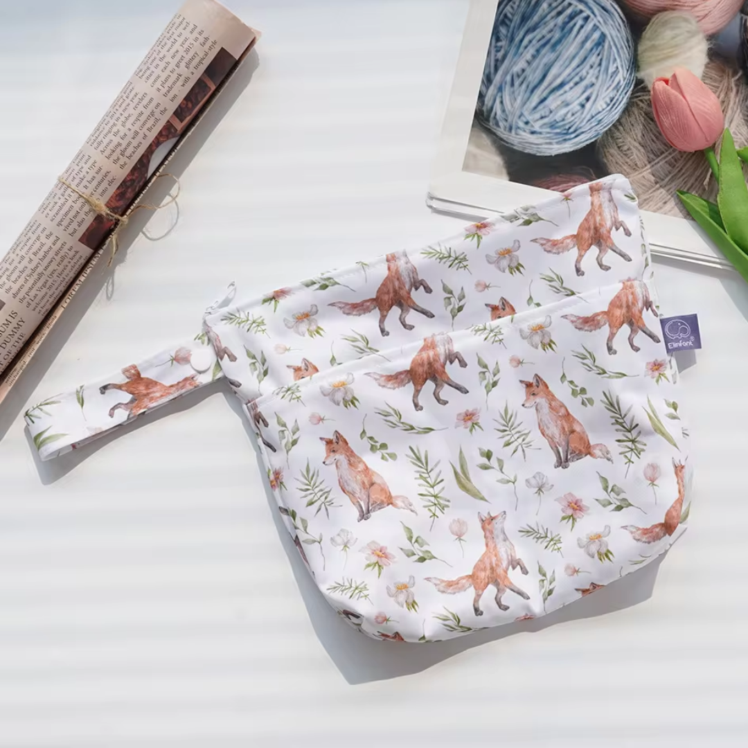Small'ish wet bag - 22 x 26cm - double pocket - various prints