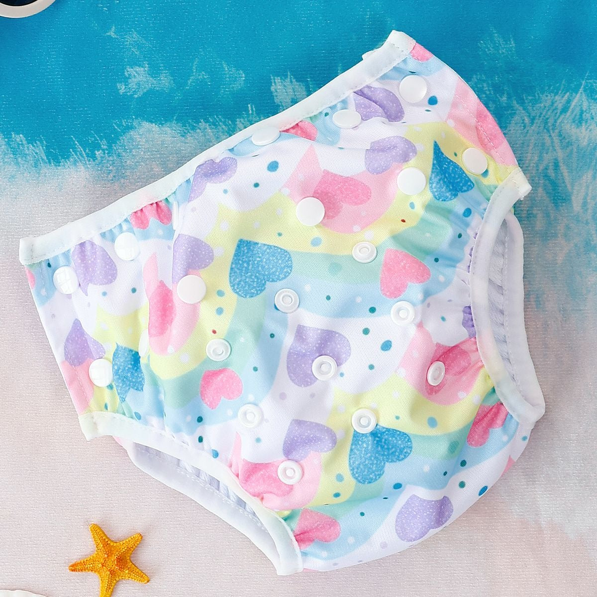 Colourful Hearts Swim Diaper