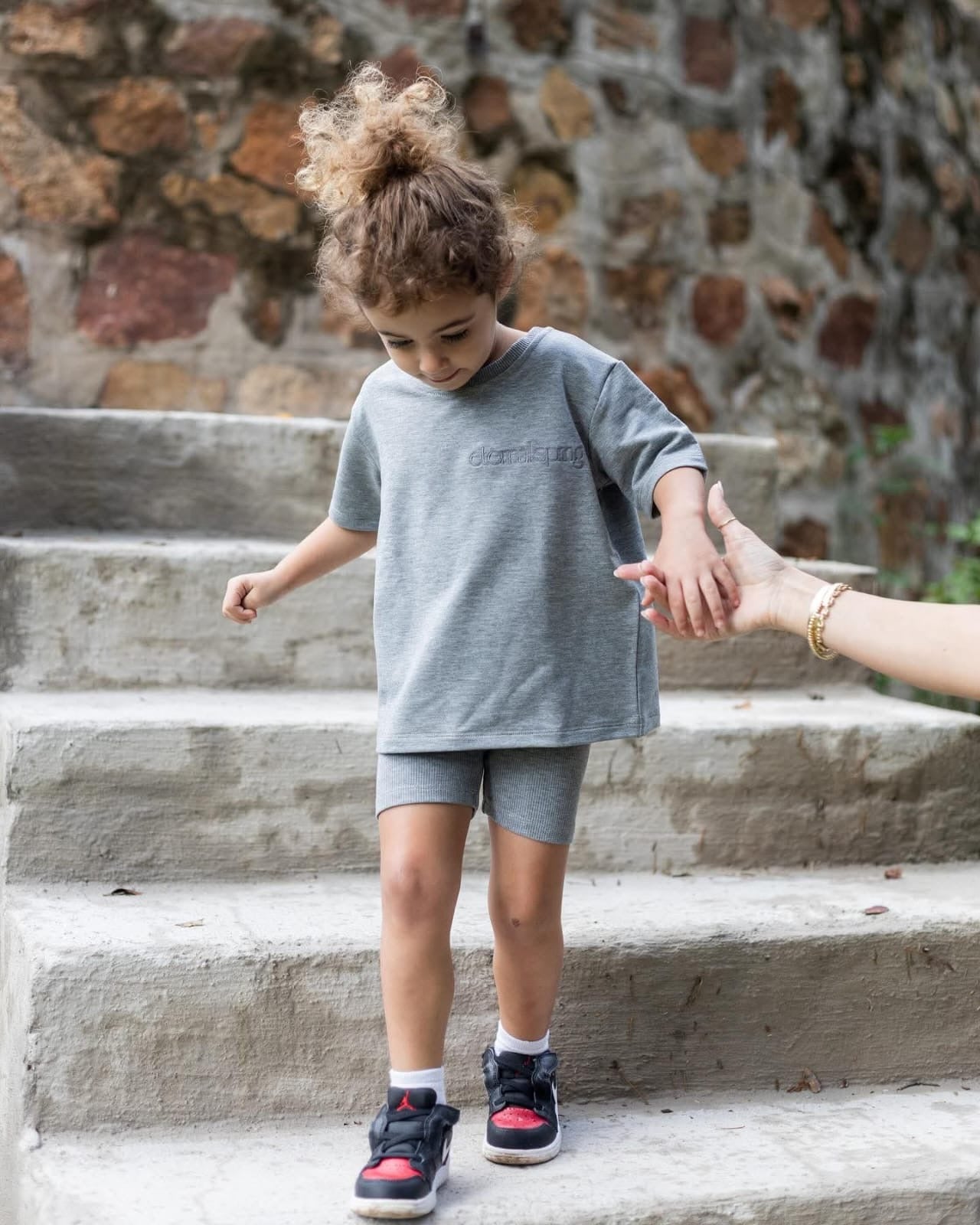 Eternal Spring - T-shirt and Shorts Toddler Set - Grey