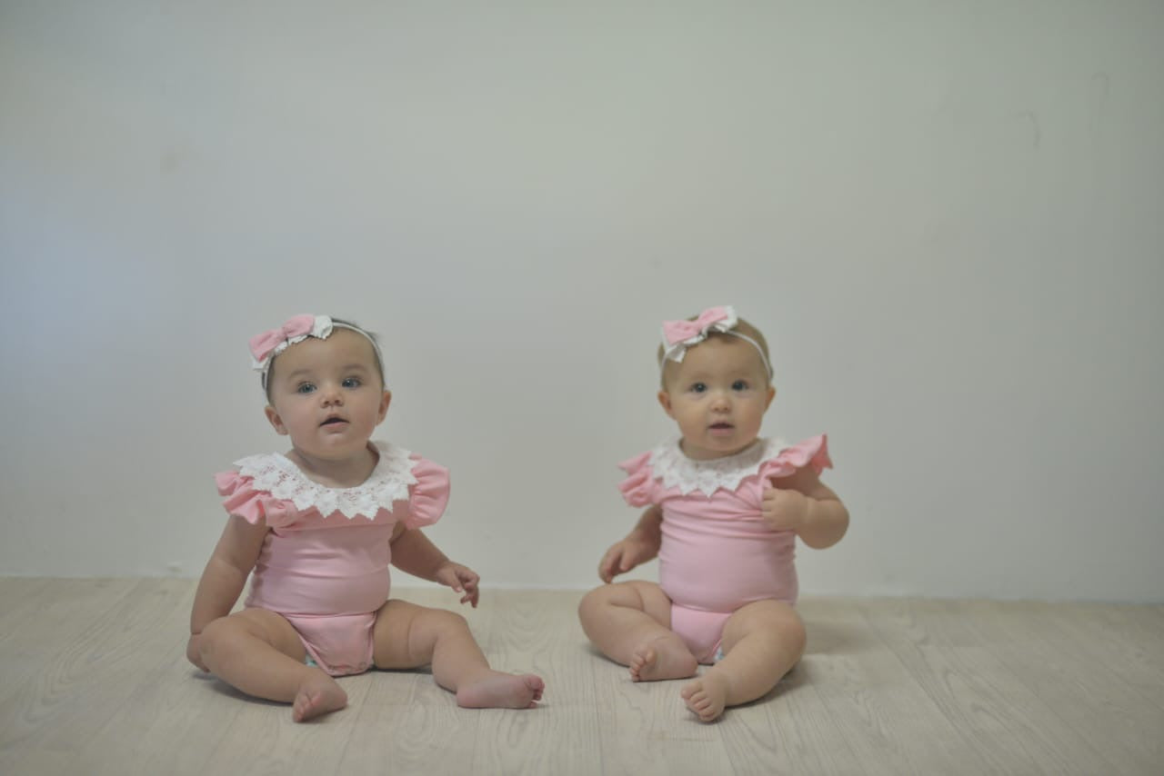 Nika - Baby pink girl vest and headband set
