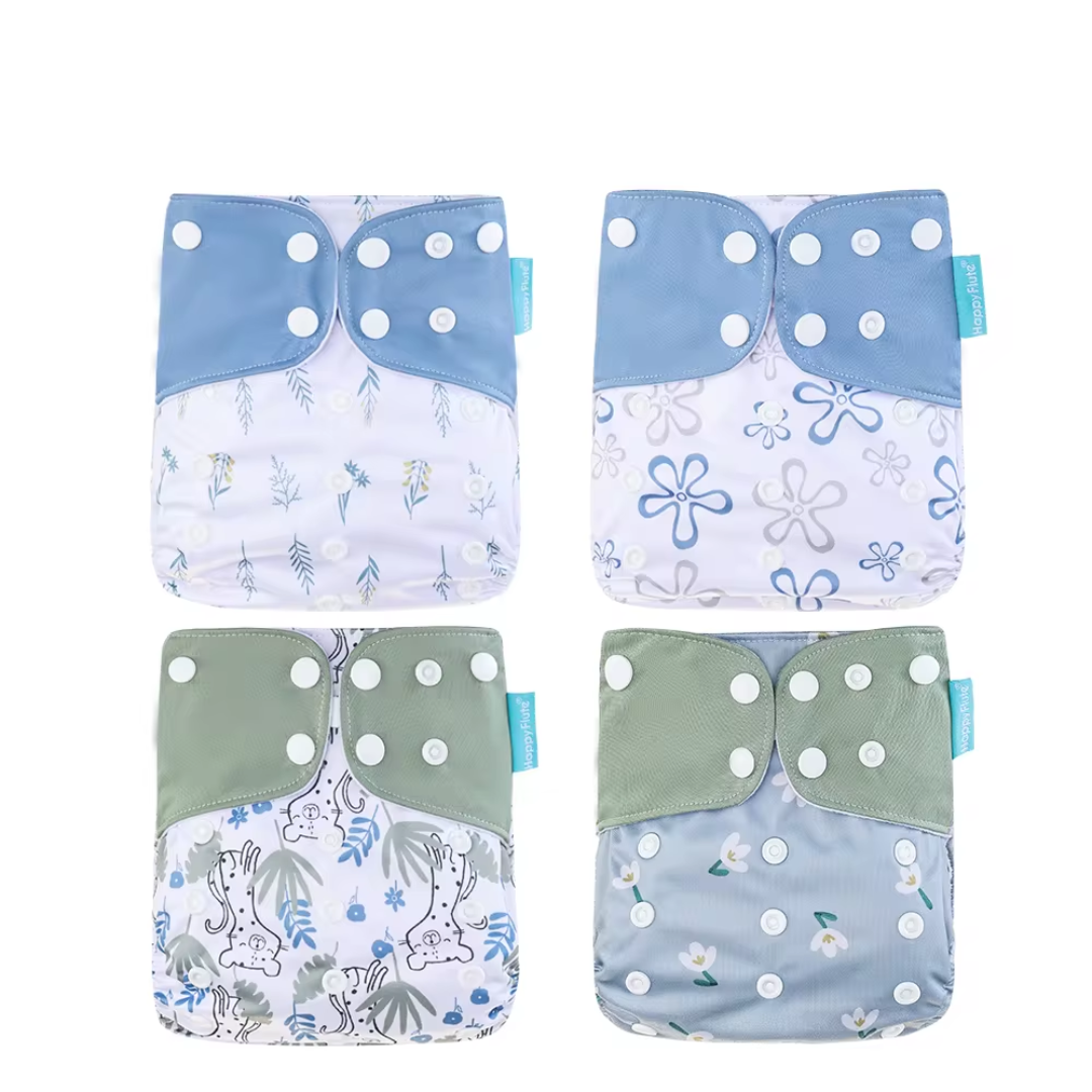4 Pack Happy Flute pockets - Sage & blue