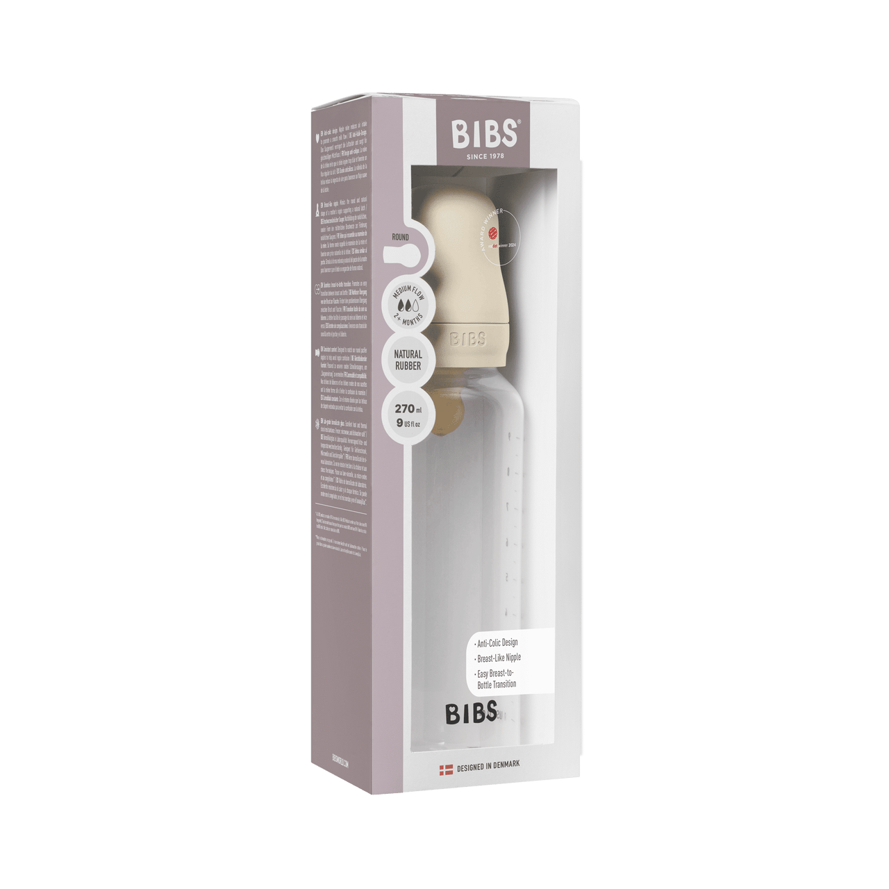 BIBS Baby bottle LATEX 270ML - various colors