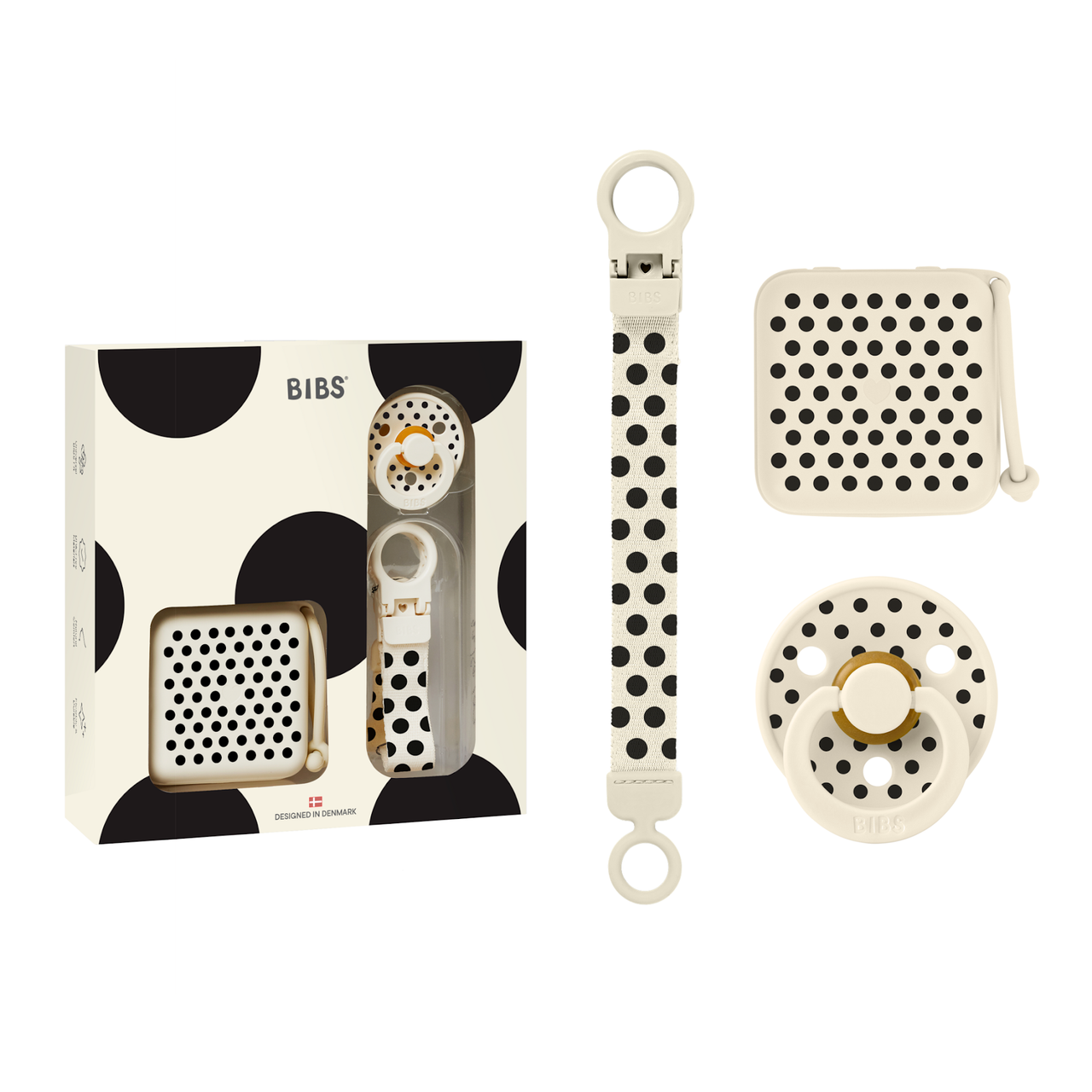 BIBS - Gift Set - Polka Soothe & Go - Latex