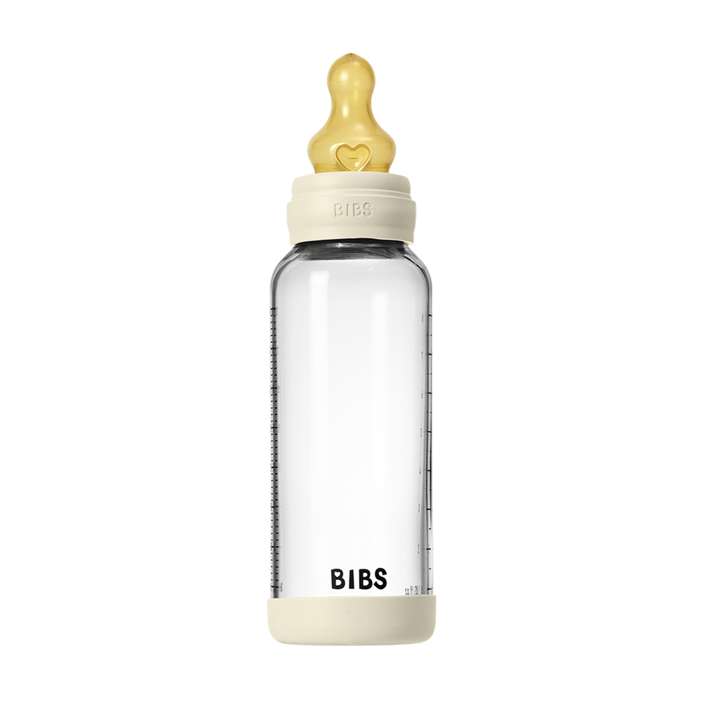 BIBS Glass Baby Bottle 240ml - 1 Pack - LATEX