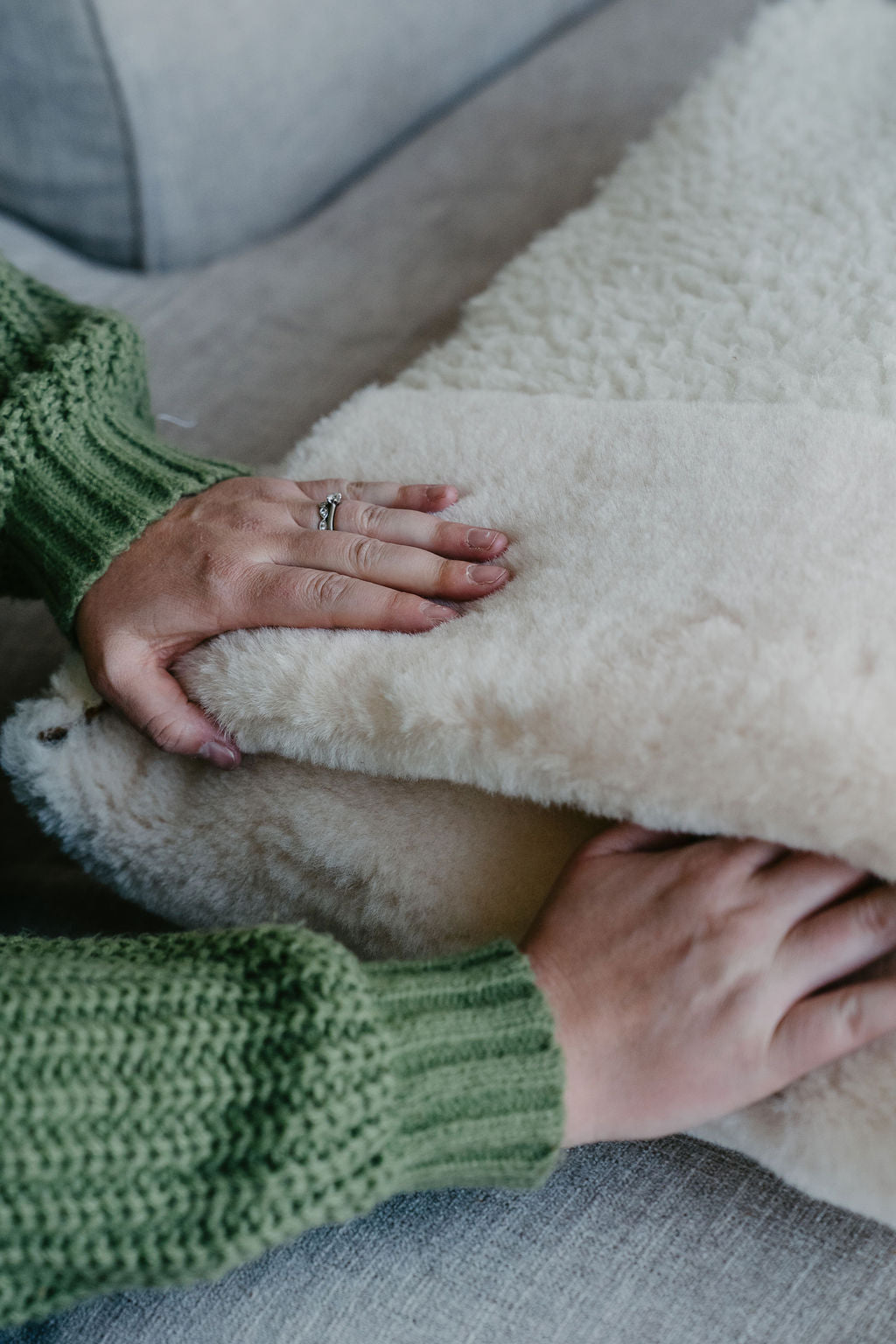 Medical-grade sheepskin stroller liner
