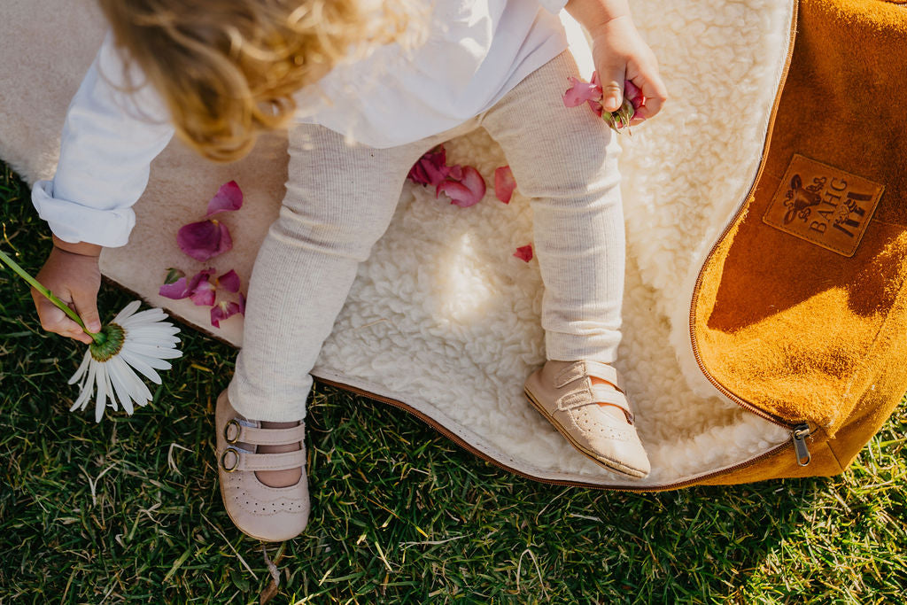 Luxury sheepskin baby snuggle sack