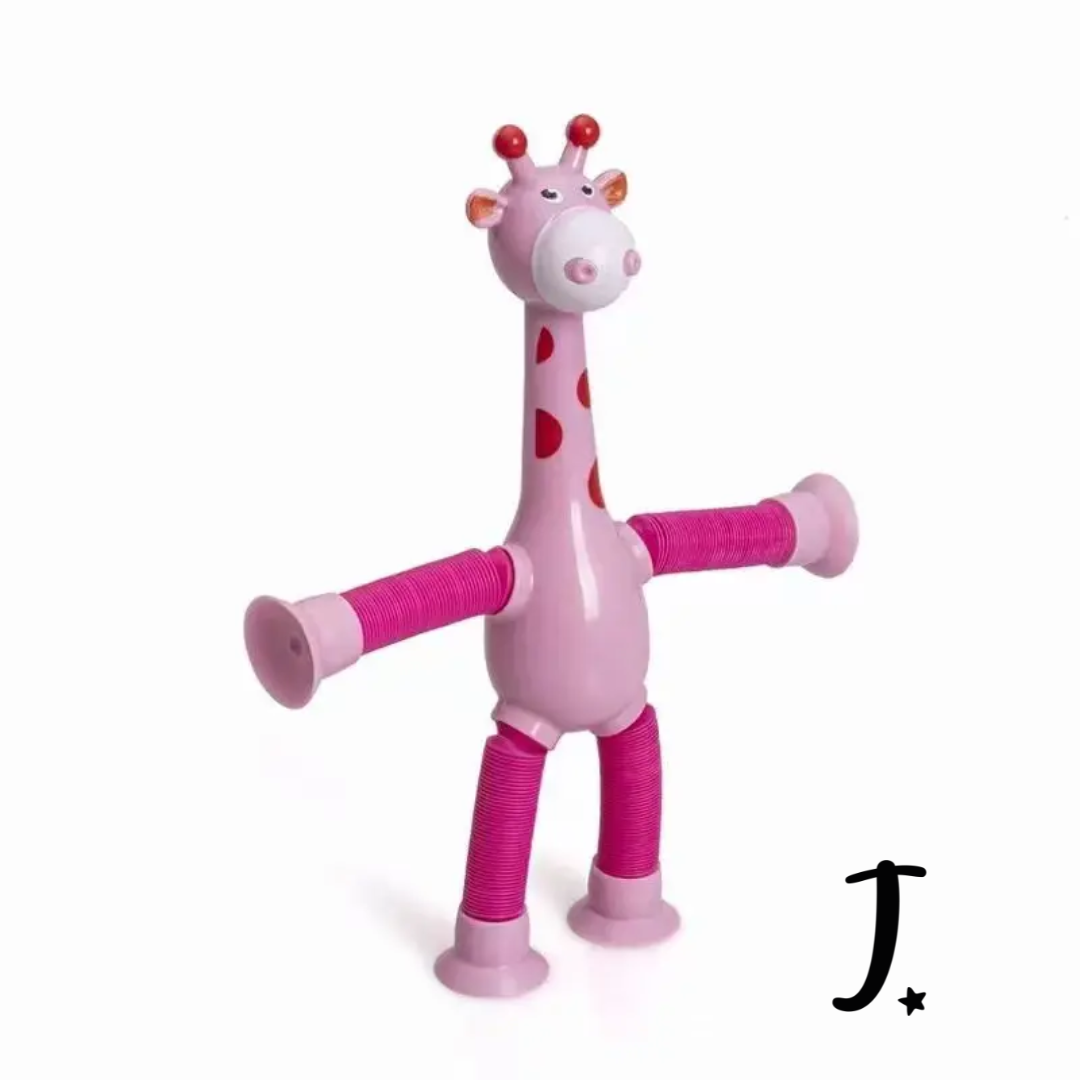 Bendy telescopic toy with suction hands and feet - Giraffe