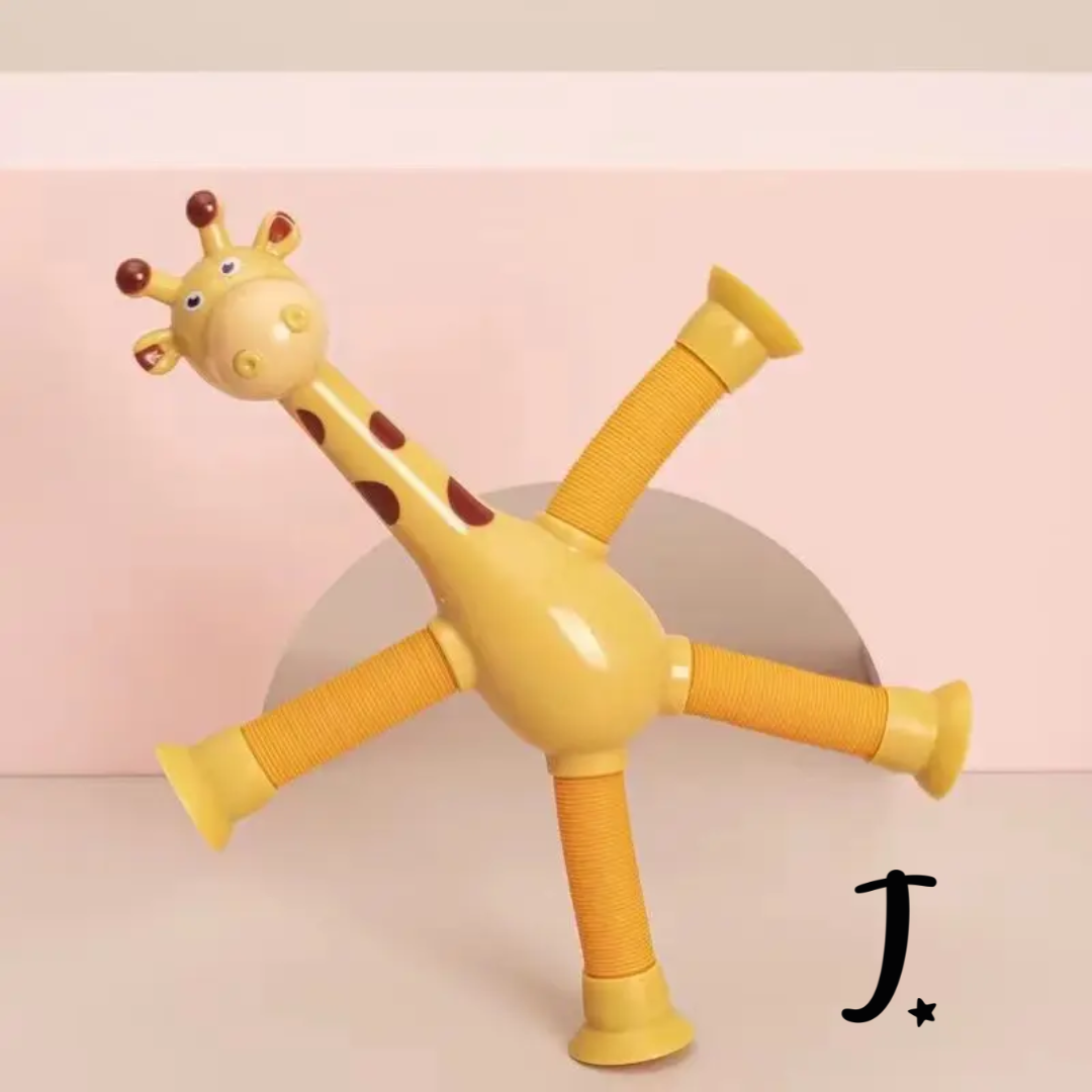 Bendy telescopic toy with suction hands and feet - Giraffe