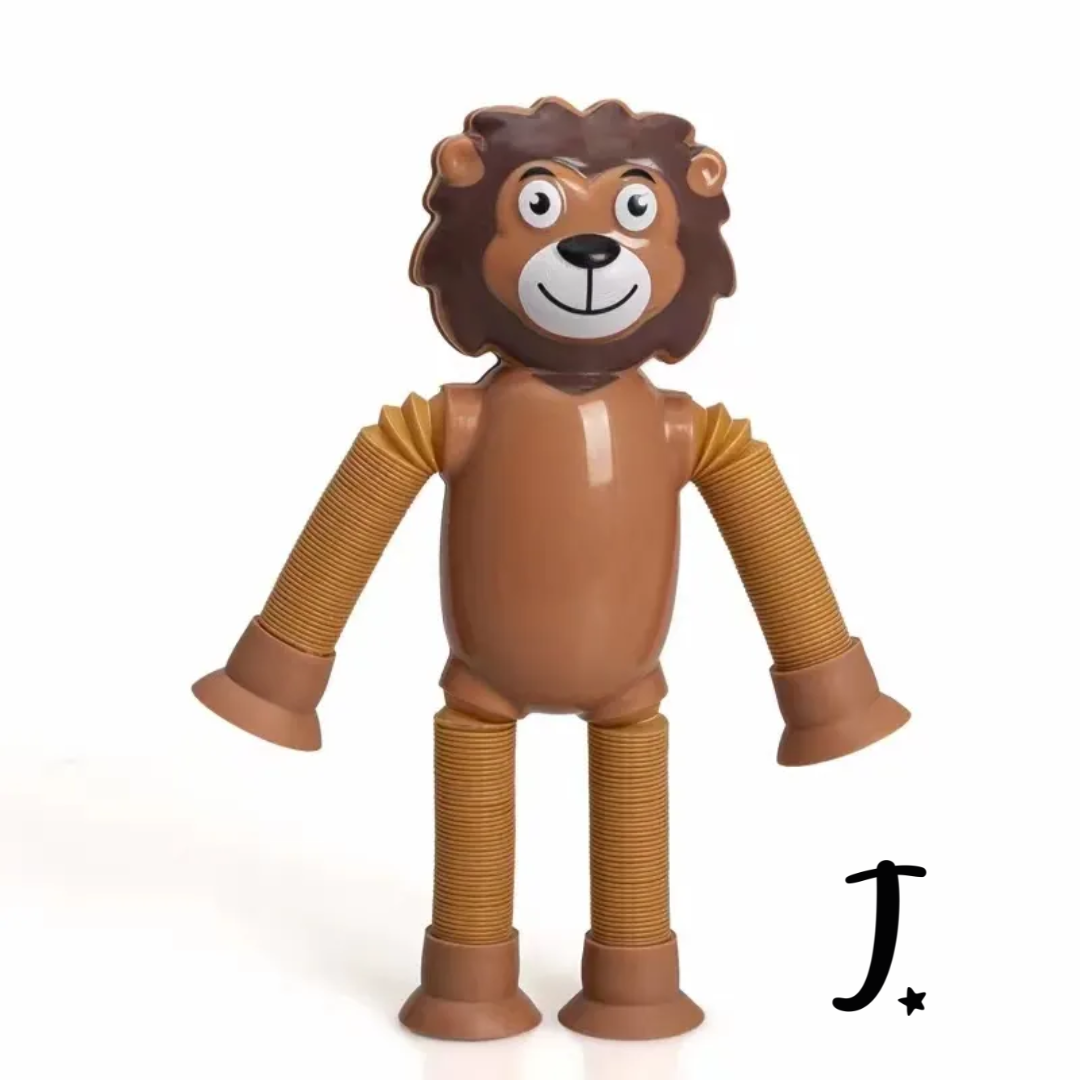 Bendy telescopic toy with suction hands and feet - Lion