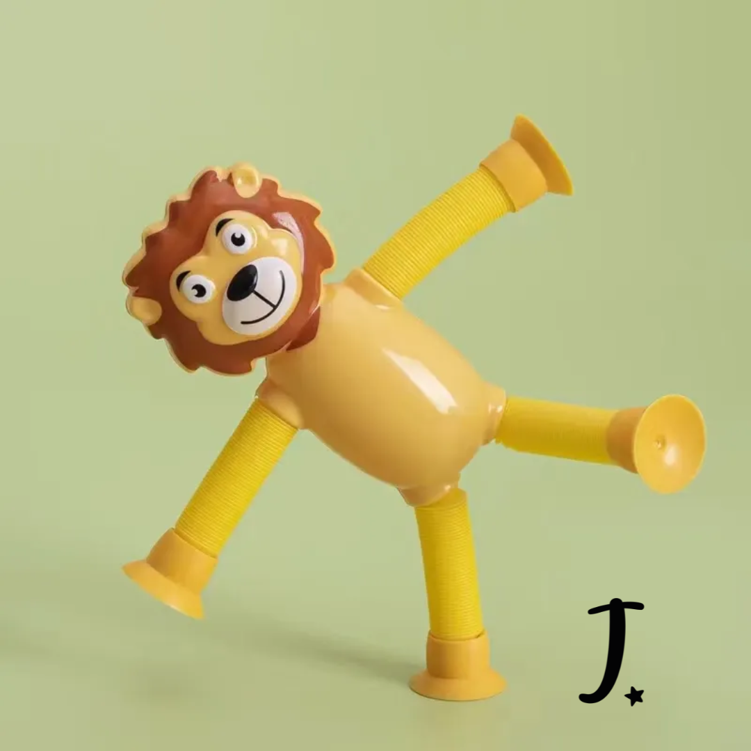 Bendy telescopic toy with suction hands and feet - Lion