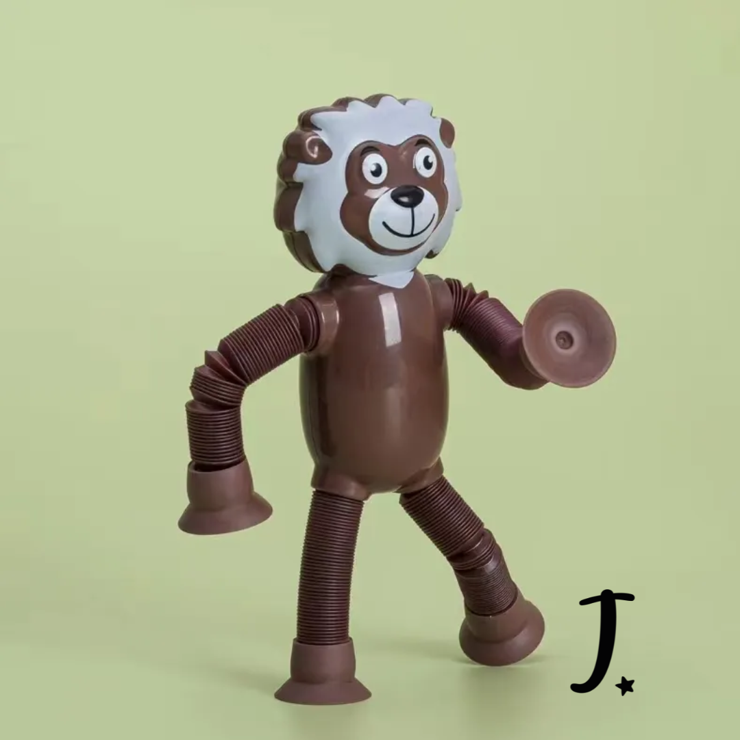 Bendy telescopic toy with suction hands and feet - Lion