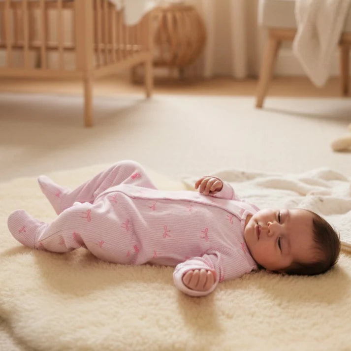 Magnetic Munchkin - Bows On Stripes Romper