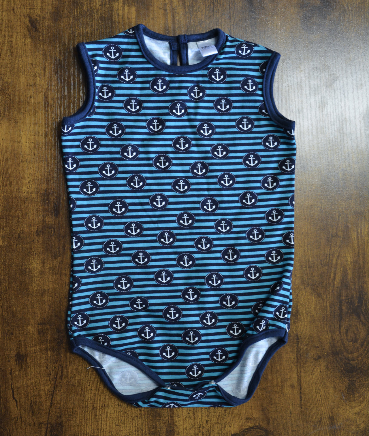 Nika - Navy Anchors Sleeveless Boy Vest