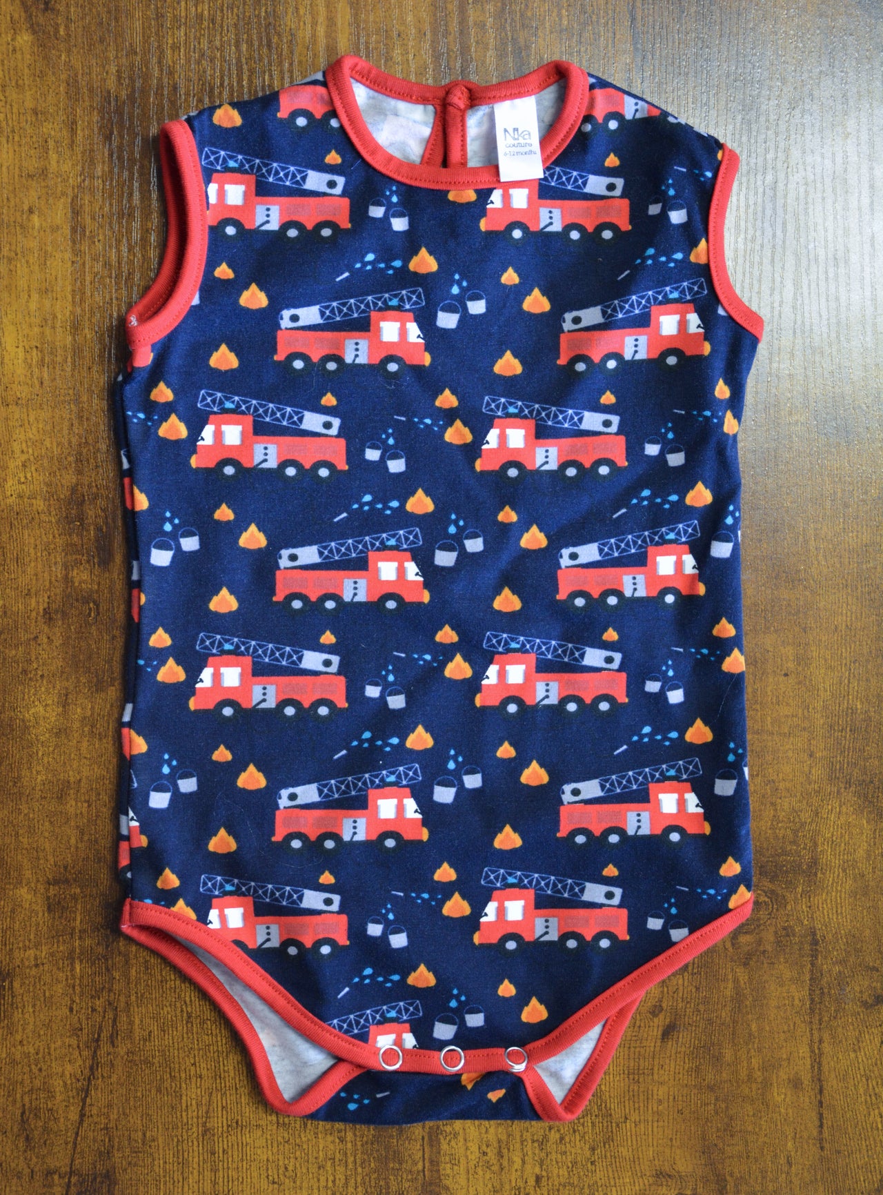 Nika - Navy Fire Truck Sleeveless Boy Vest