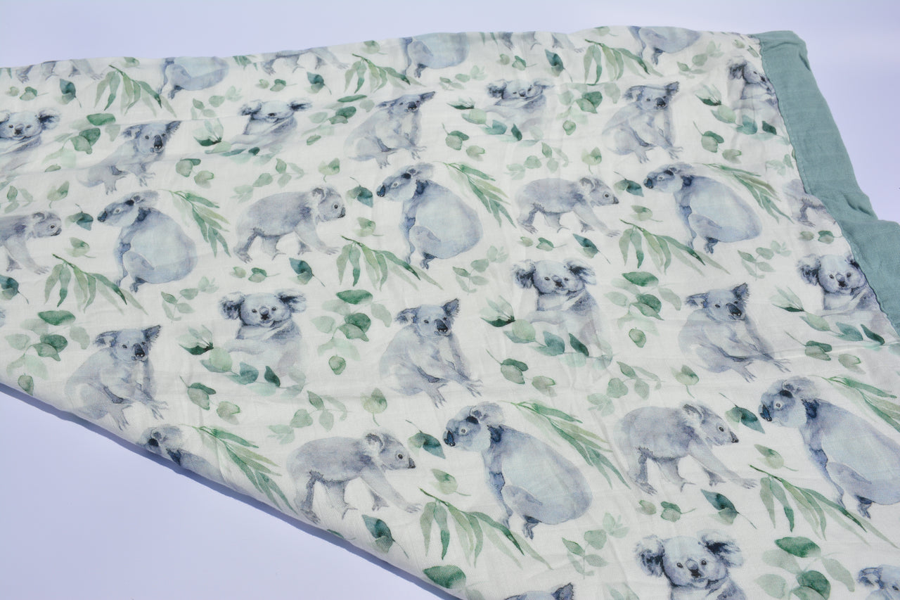 Bamboo Cotton Muslin - 4 layer - Koala