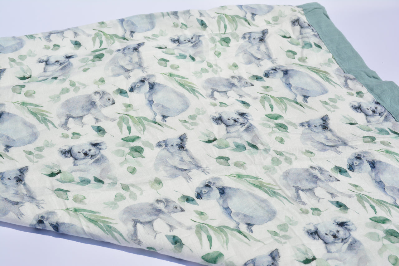 Bamboo Cotton Muslin - 4 layer - Koala