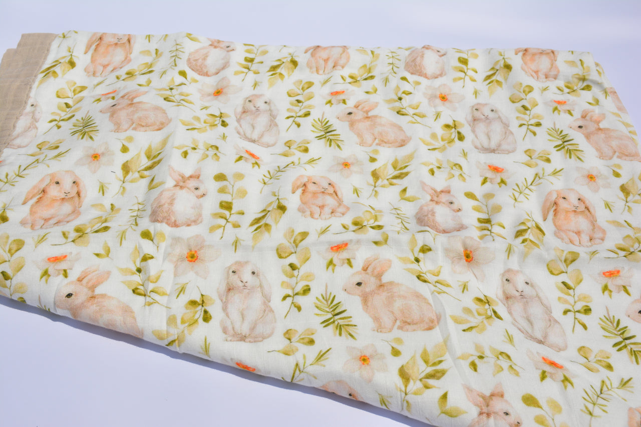 Bamboo Cotton Muslin - 4 layer - Bunny