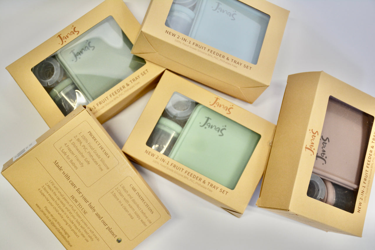 2in1 fruit feeder and tray set with extra teether heads