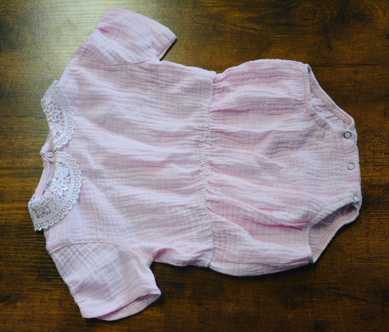 Nika - Muslin Baby Pink Girl Romper and Headband Set