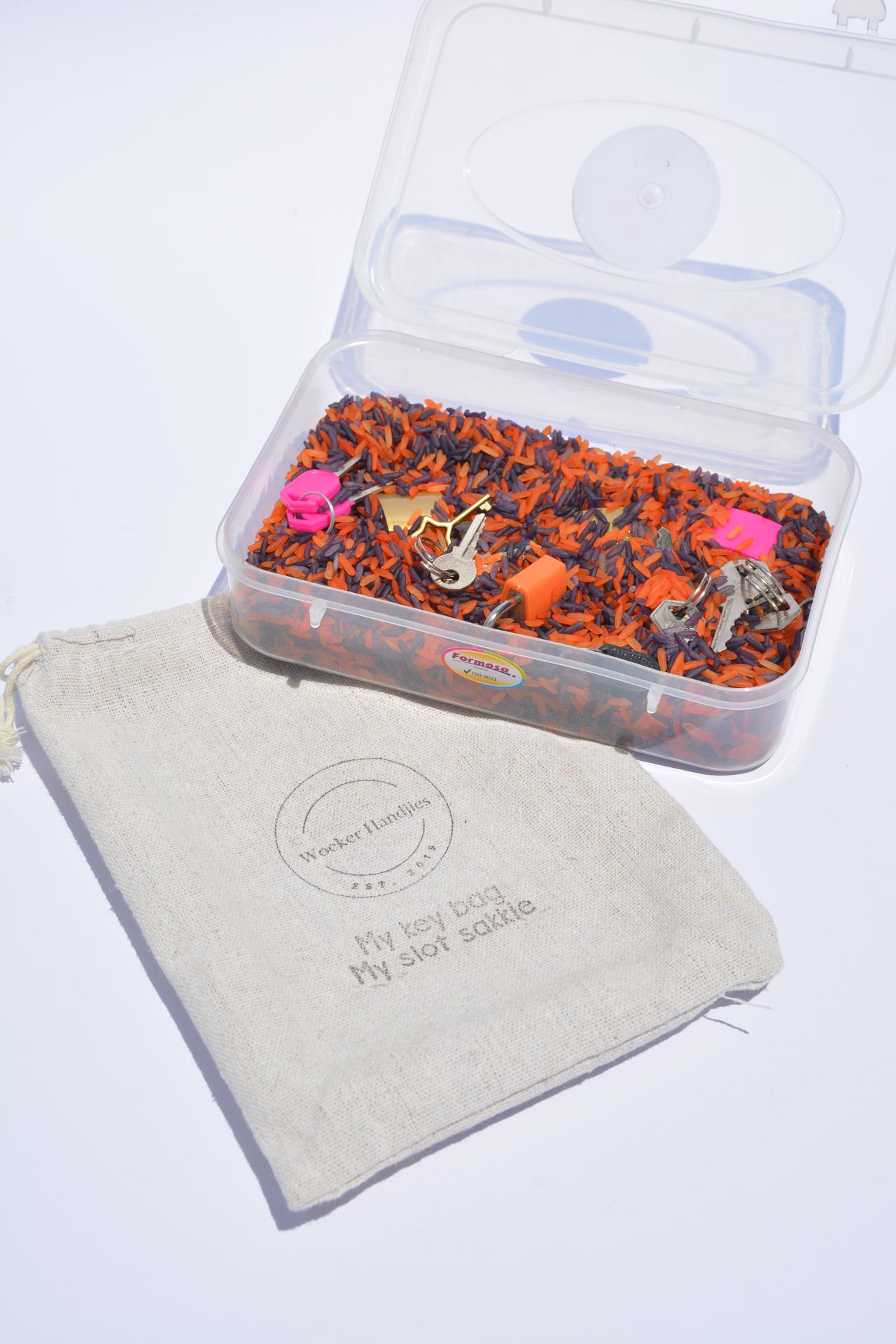 Woeker handjies - My slot sakkie/My key bag