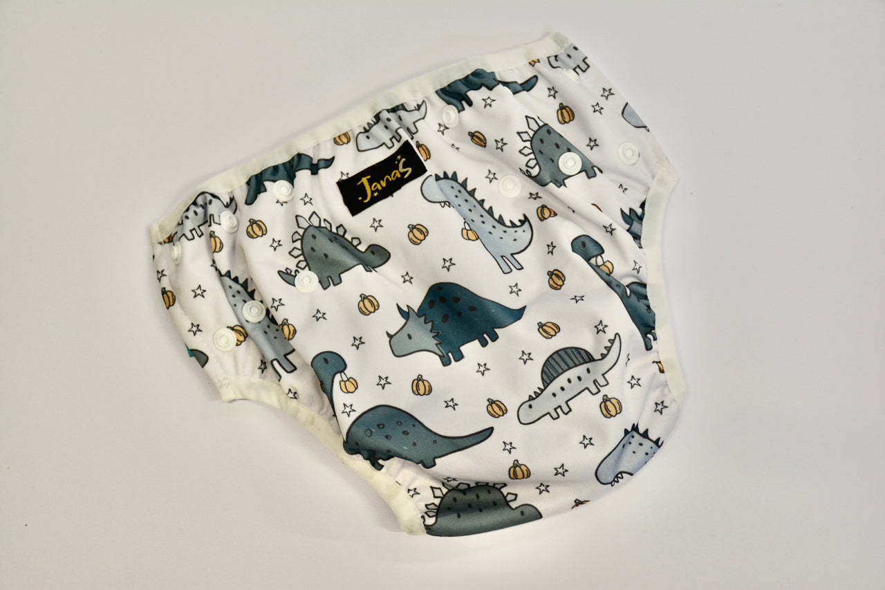 Swim Diaper, Blue drawing dino