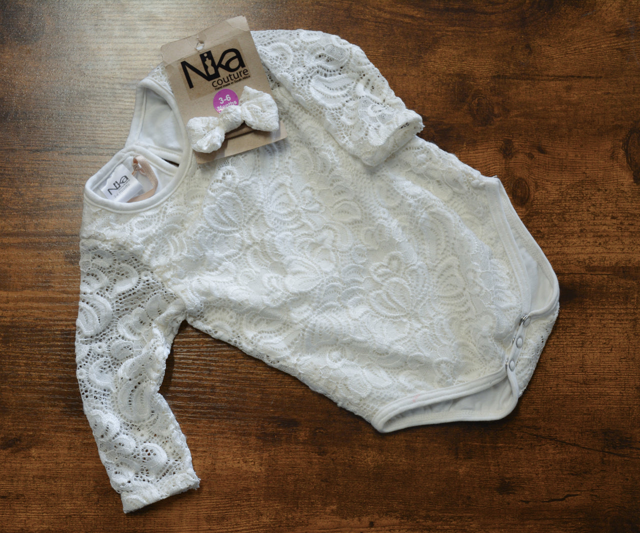 Off white lace vest long sleeve with headband